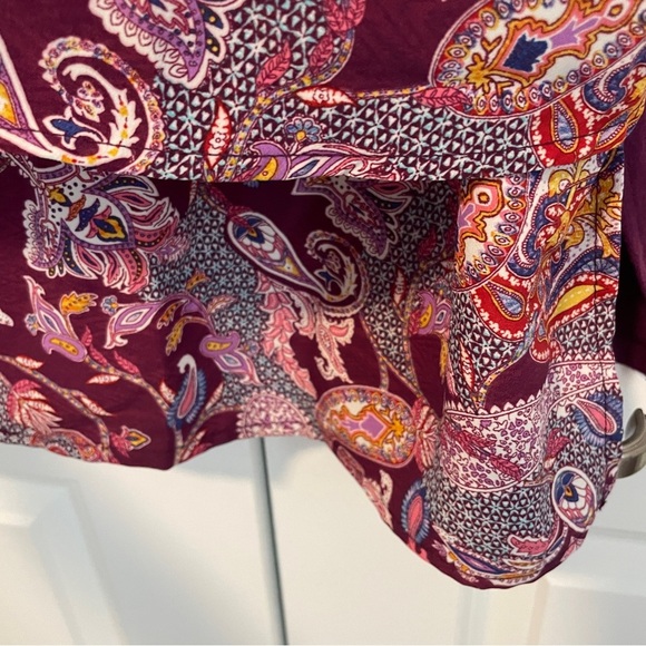 DG2 by Diane Gilman Burgundy Paisley Tank Top XS - Picture 6 of 8